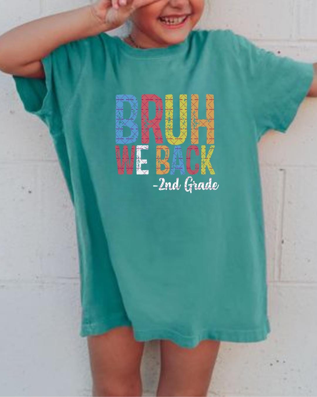 Bruh We Back 2nd Grade Shirt design Funny Back to School Shirt Png for Boys Girls Kids, First Day Student Tee Toddler Second Grade Youth png