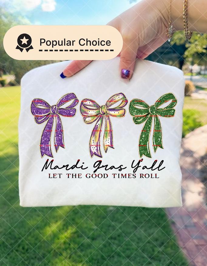 Let the good times roll, Mardi grass Png, Cute bow design, Girls bow png, Fat Tuesday Clipart