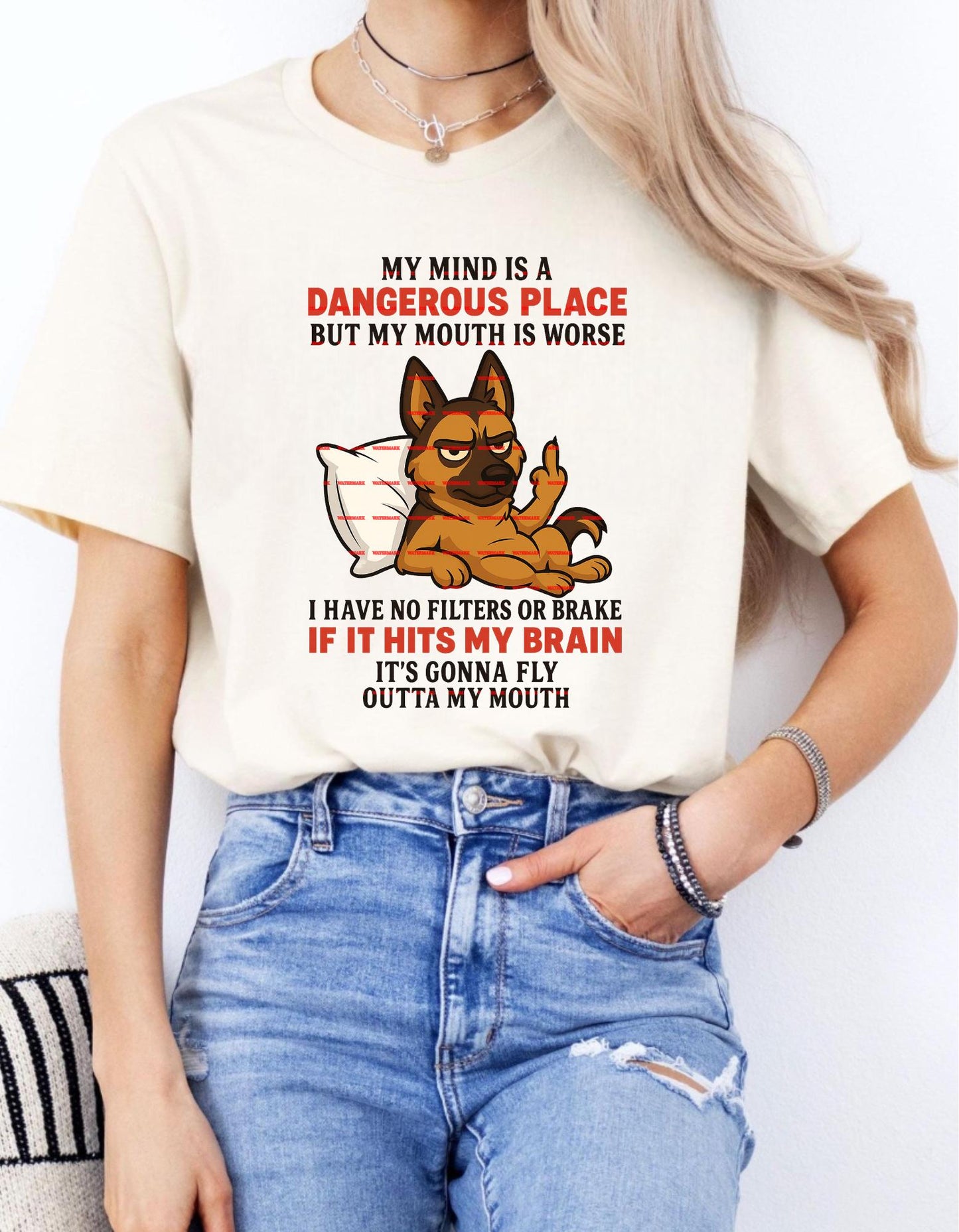 Funny Dog PNG, No Filter Mouth Quote Shirt Design, Attitude Dog Sublimation, My Mind Is Dangerous Place Png, Sarcastic Dog Clipart, Dog girl