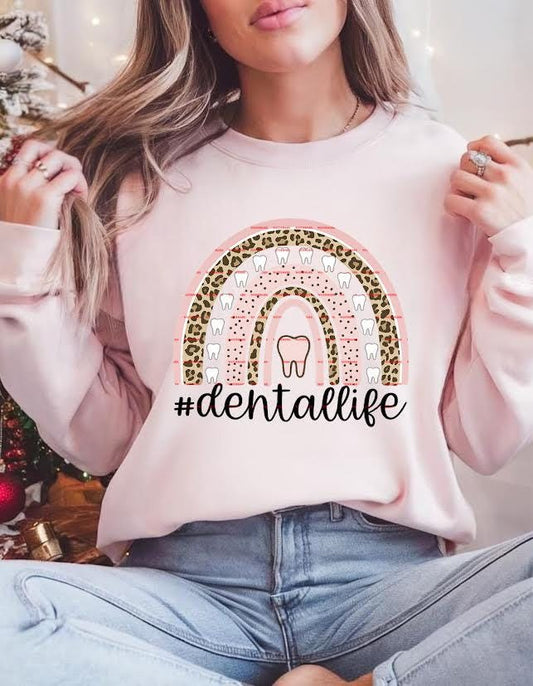 Dental Life Rainbow PNG, Leopard Print Tooth Sublimation Design, Dentist Hygienist Shirt PNG, Cute Tooth Rainbow Clipart for Dental Gifts
