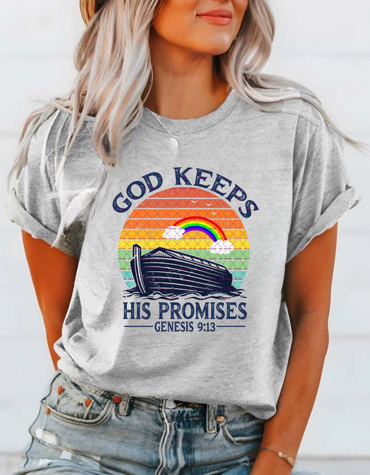 Noah's Ark Rainbow Genesis 9:13 Bible Verse, God Keeps His Promises, Christian Shirt Png, DIGITAL DOWNLOAD, Sublimation