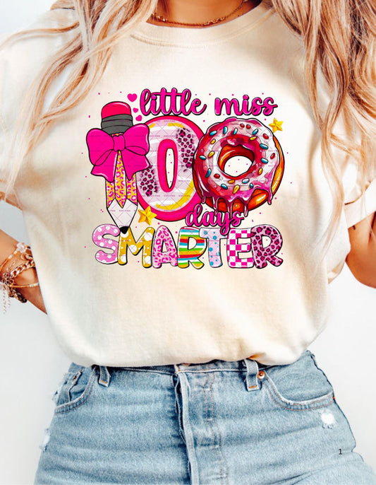 School Teacher Png,100 Days of School Png, Little miss 100 days smarter Png, School Png, Donut Pencil png, Easter Gift for her, Kids png