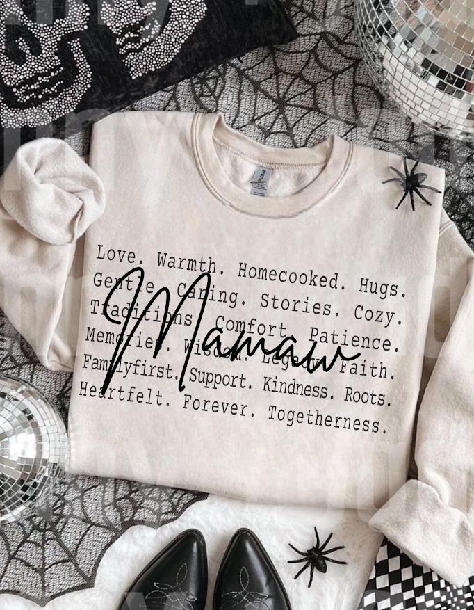 Mamaw Definition Shirt design, Loving Mamaw Text Design ideas, Family Grandma Sweatshirt, Cozy Heartfelt Mamaw Gift Apparel, Gif for mama
