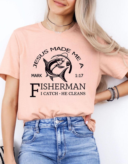 Christian Fisherman PNG, Jesus Made Me a Fisherman, Fishing Shirt Design, Religious Png file, Vacation Sublimation, Fishing Png, Fishing dad