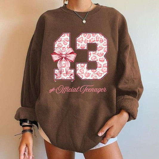 13th Birthday Shirt Design, Official Teenager PNG, Thirteen Birthday Girl Graphic, Cute Bow Birthday Sublimation, Custom birthday shirt png