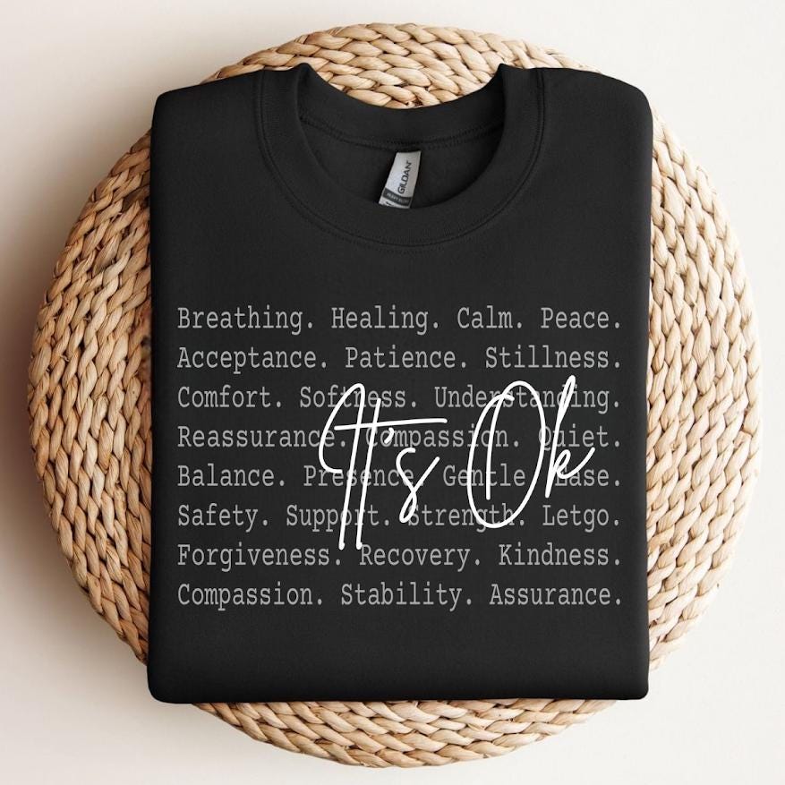 Positive Inspirational Quotes, Motivational Sublimation, Mental Health,Its Ok words png file,It's Ok To Not Be Ok png, T shirt png