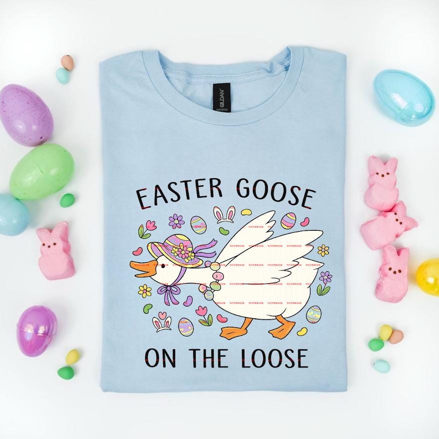 Cute Easter Bunny Hat, Easter Goose On The Loose Shirt Png file, Goose Spring Holiday Graphic, Easter