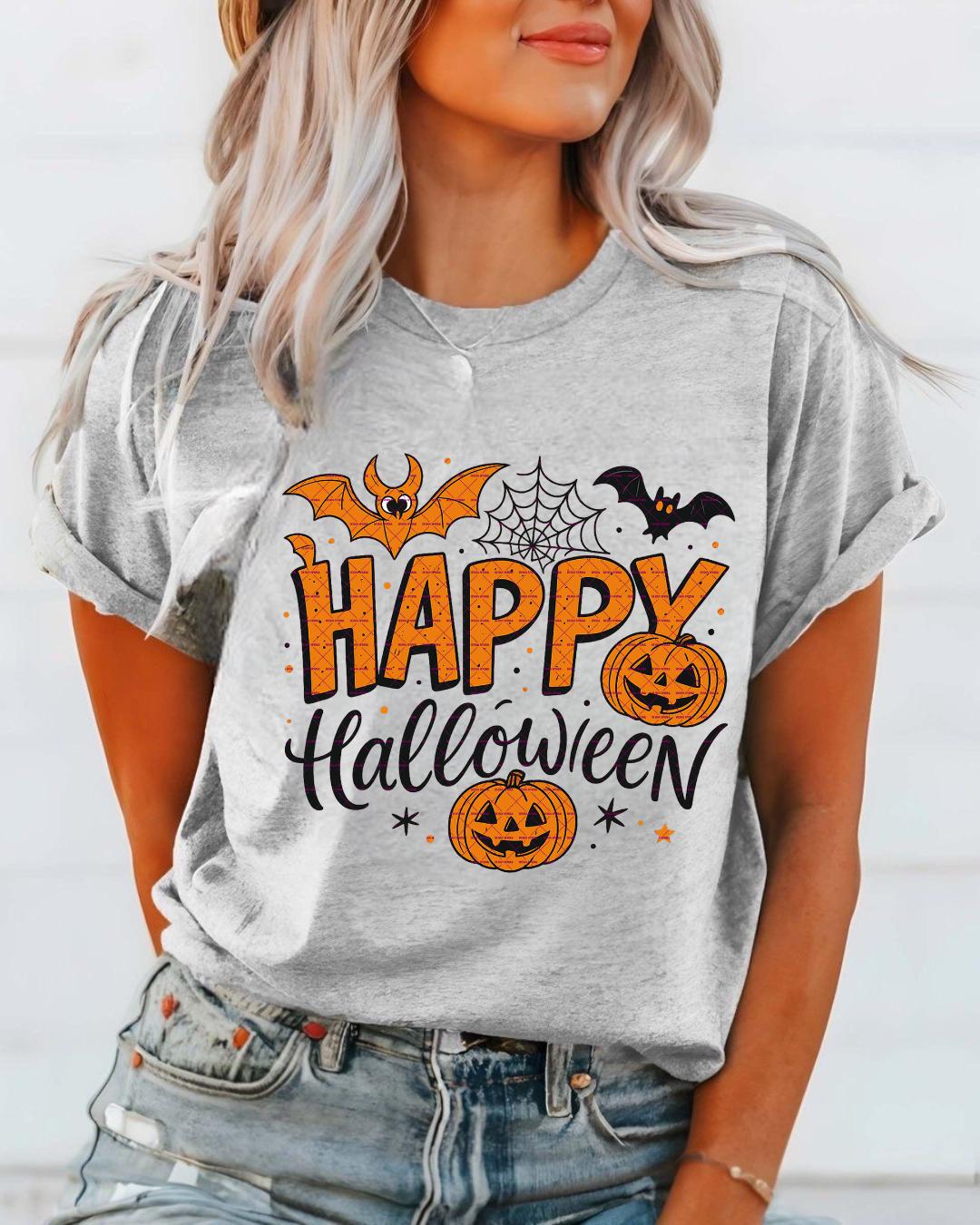 Happy Halloween PNG, Cute Pumpkin Bat Halloween Sublimation Design, Fall Shirt Png, Funny Halloween Shirt PNG, 2025 Halloween sweatshirt Png