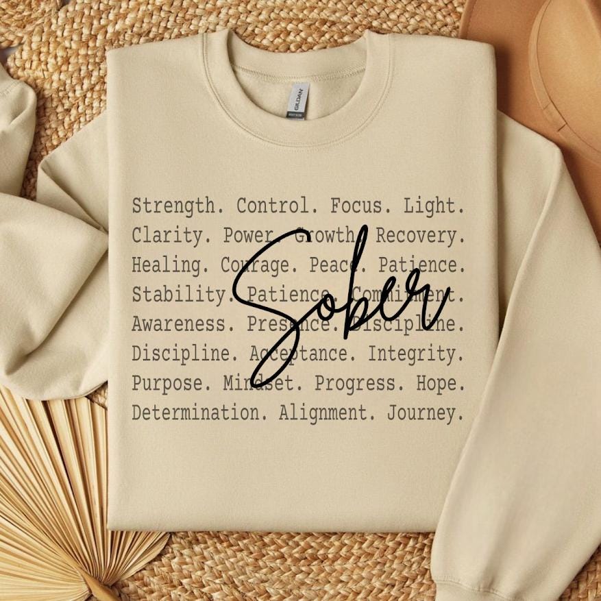 Sober Shirt png design, Recovery Motivation Typography Tee, Sobriety Awareness Text Shirt, Clean Living Minimal Design, Everyday wear png