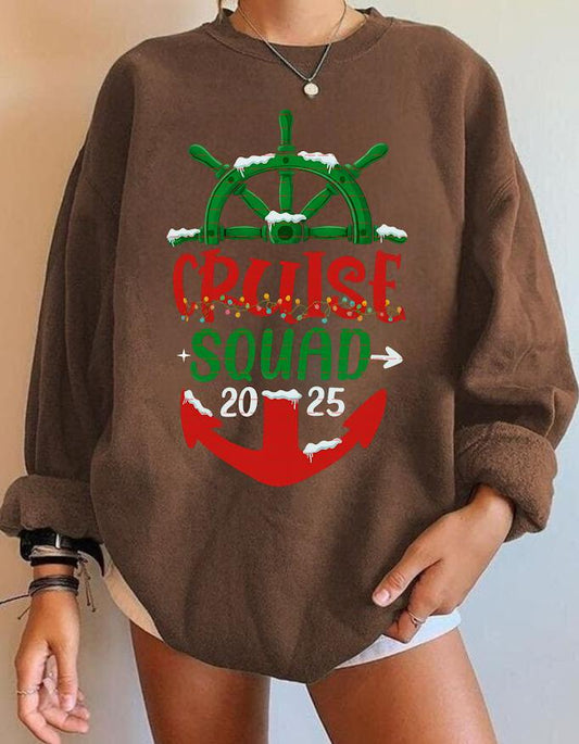 Christmas Cruise Squad Shirt 2025 Matching Family Vacation Cruise Group Holiday Ship Party Tee Nautical Xmas Travel Crew Cruise Apparel Top