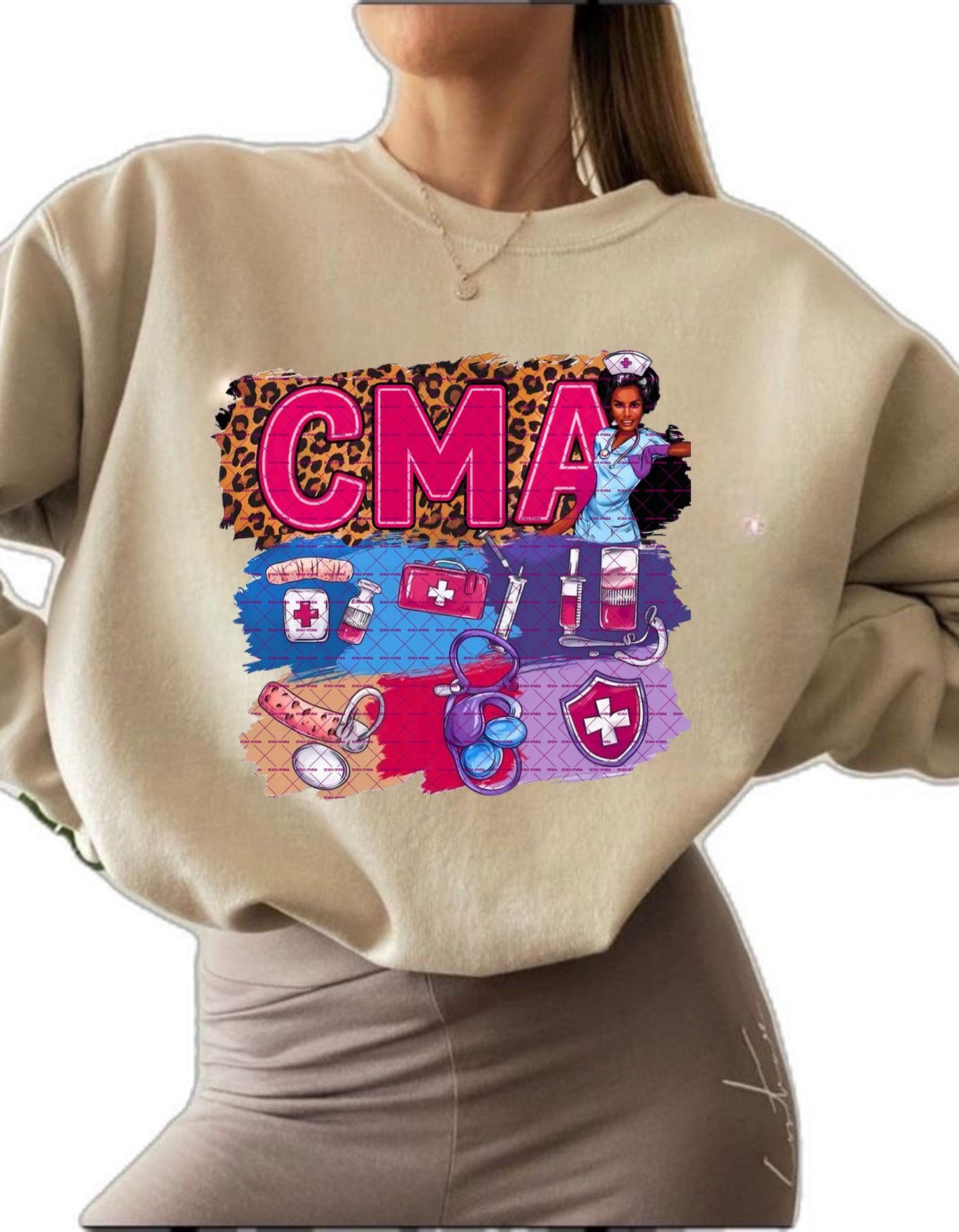 CMA PNG Sublimation Design, Leopard Print Medical Graphic, Healthcare Worker, Nurse Life Digital File, Cna, Certified Medical Assistant PNG