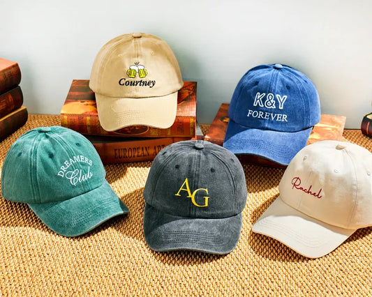 Unisex Baseball Hat, Vintage Style Trucker Cap, Custom Embroidered Logo Hat Club Gifts
