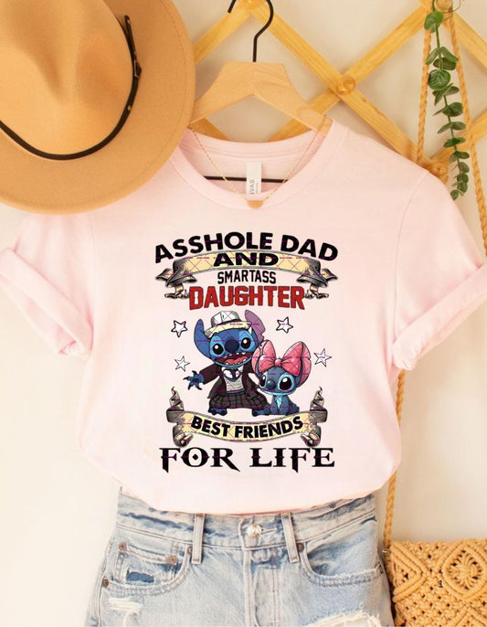 Bestfriend for life Png file, Asshole Dad And Smartass Daughter Cartoon PNG File