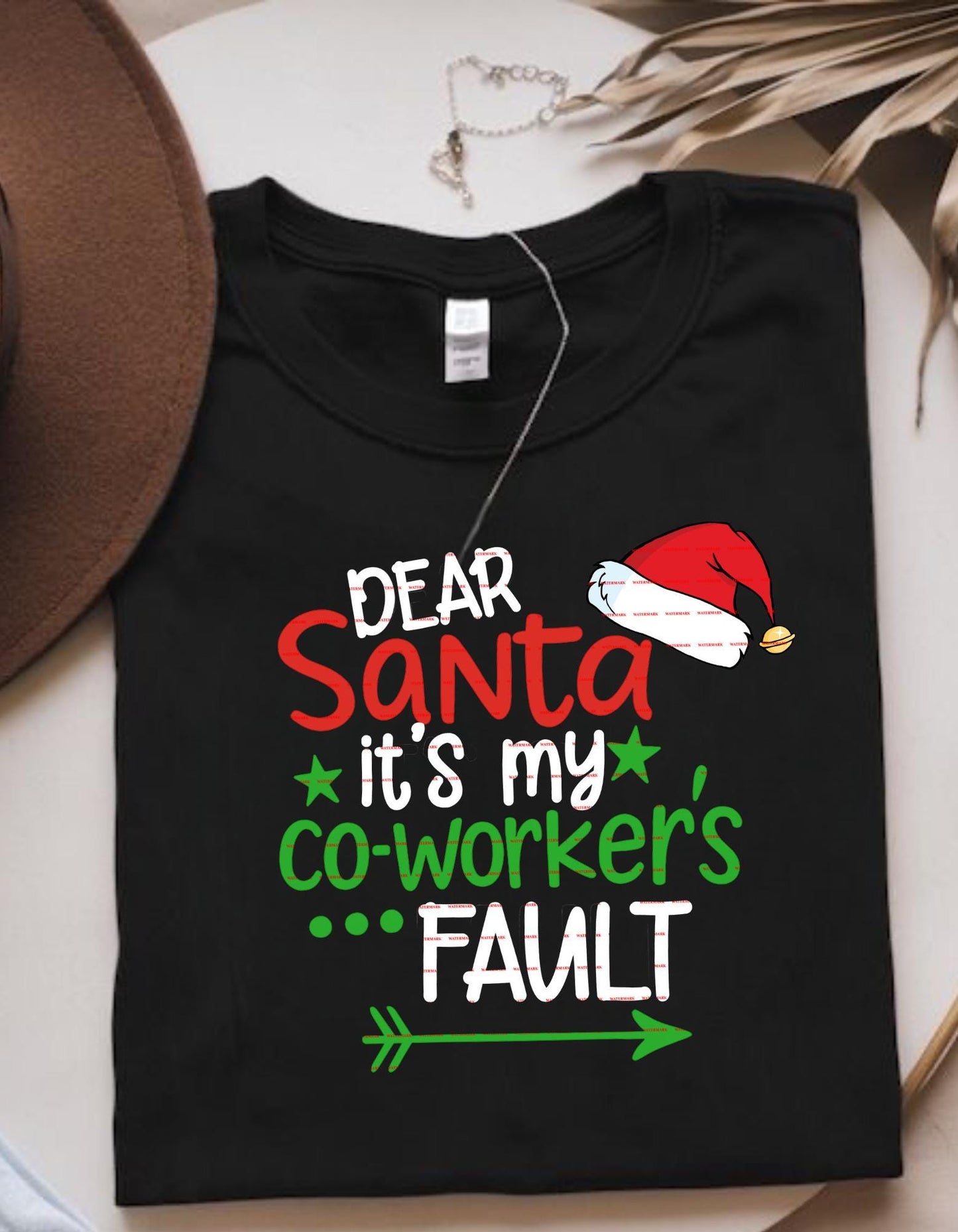 Funny Christmas Coworker Shirt design, Dear Santa It’s My Coworker’s Fault Png file, Office Humor Holiday Design, Xmas Party Quote PNG Cut