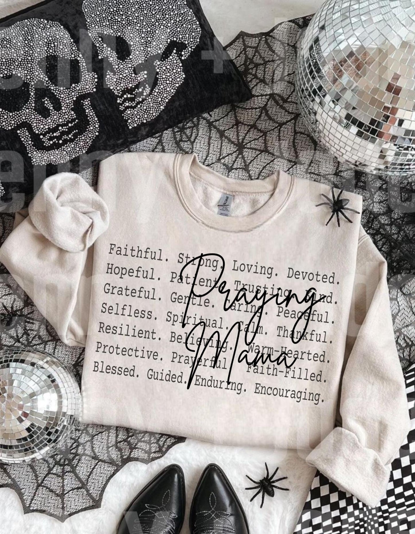 Praying Mama Shirt design, Faith Filled Motherhood Design, Christian Mom Inspirational Text, Religious Mama Apparel, Mama gift, Best mom tee