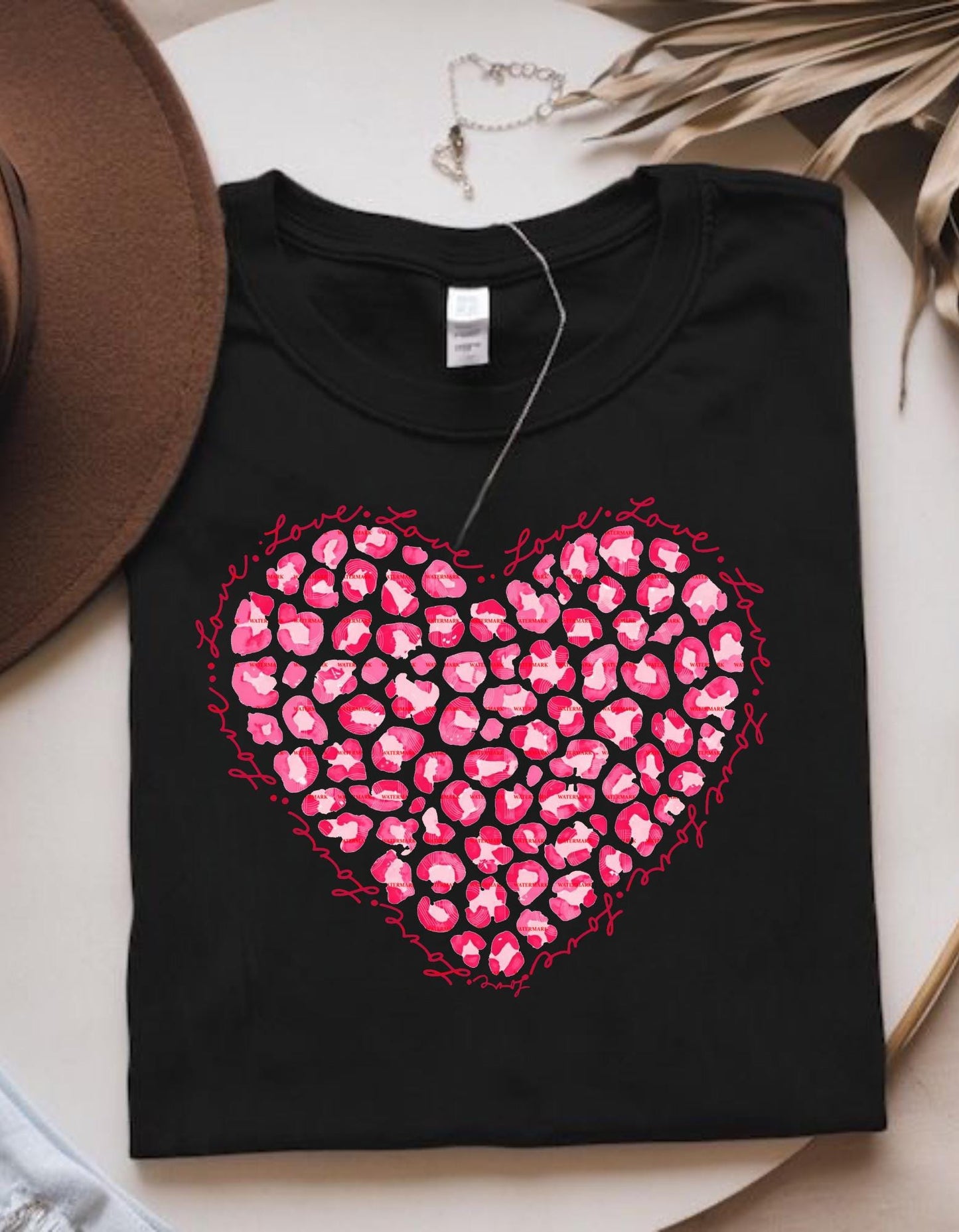 Pink Leopard Heart Shirt design Png file, Love Graphic for Women, Valentine’s Day Shirt, Cute Leopard Print Heart, Romantic Casual Apparel