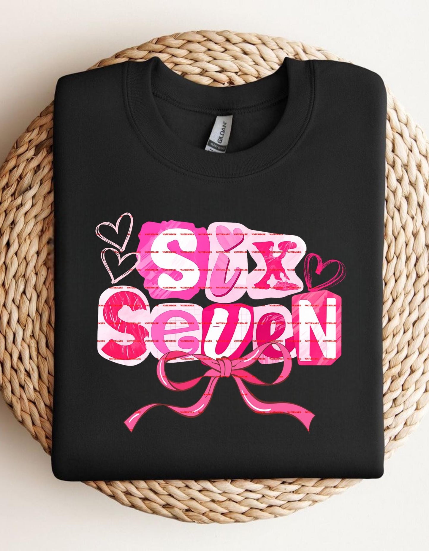 Six Seven funny Birthday Shirt Png file, 6th Birthday Outfit Girl, Cute Pink Birthday Sweatshirt, Kids Birthday Shirt, Girl Seven Shirt Png