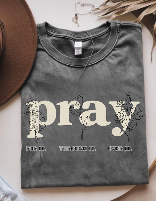 Christian Bible Verse Art,Pray for it through it over it PNG, Faith Wall Art Design, Religious Quote Sublimation, Christian sublimation