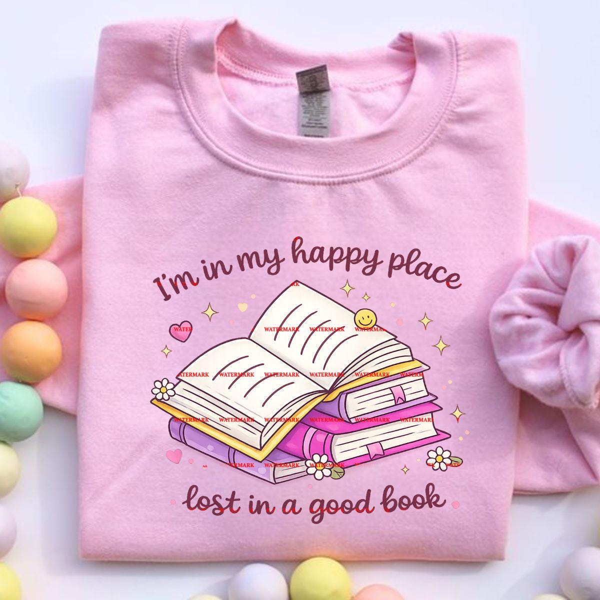I’m In My Happy Place Lost In A Good Book Shirt Png file, Cute Reading Quote Book Lover Gift, Cozy Reader Aesthetic, Book nerd, Booktrovert