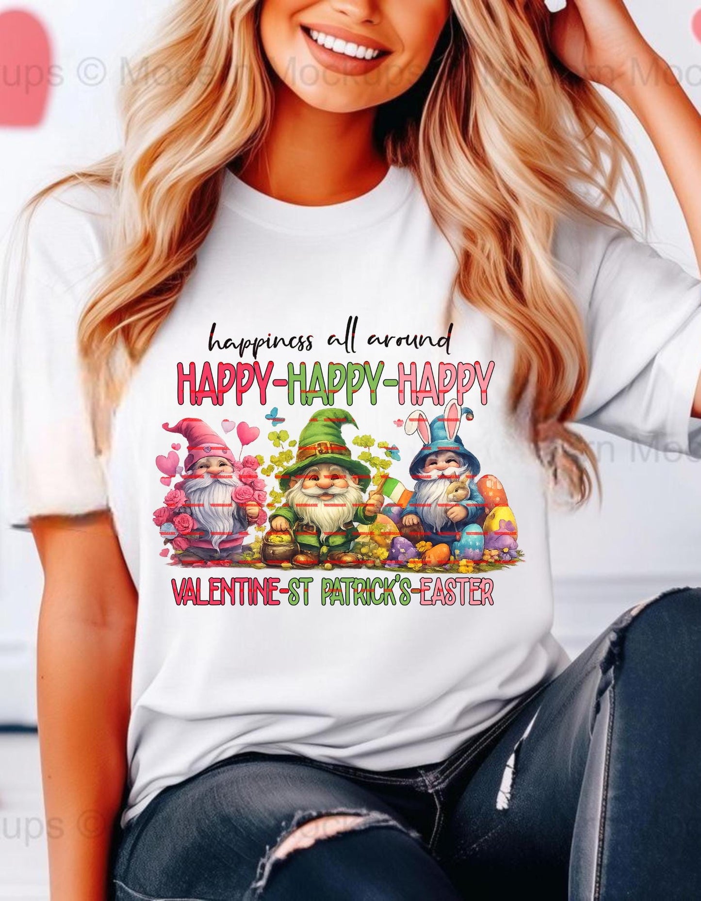 Happy Gnome PNG, Valentines St Patricks Easter Design, Seasonal Gnome Shirt Graphic, Sublimation Print, Cricut Cut File, Everyday Fun ideas