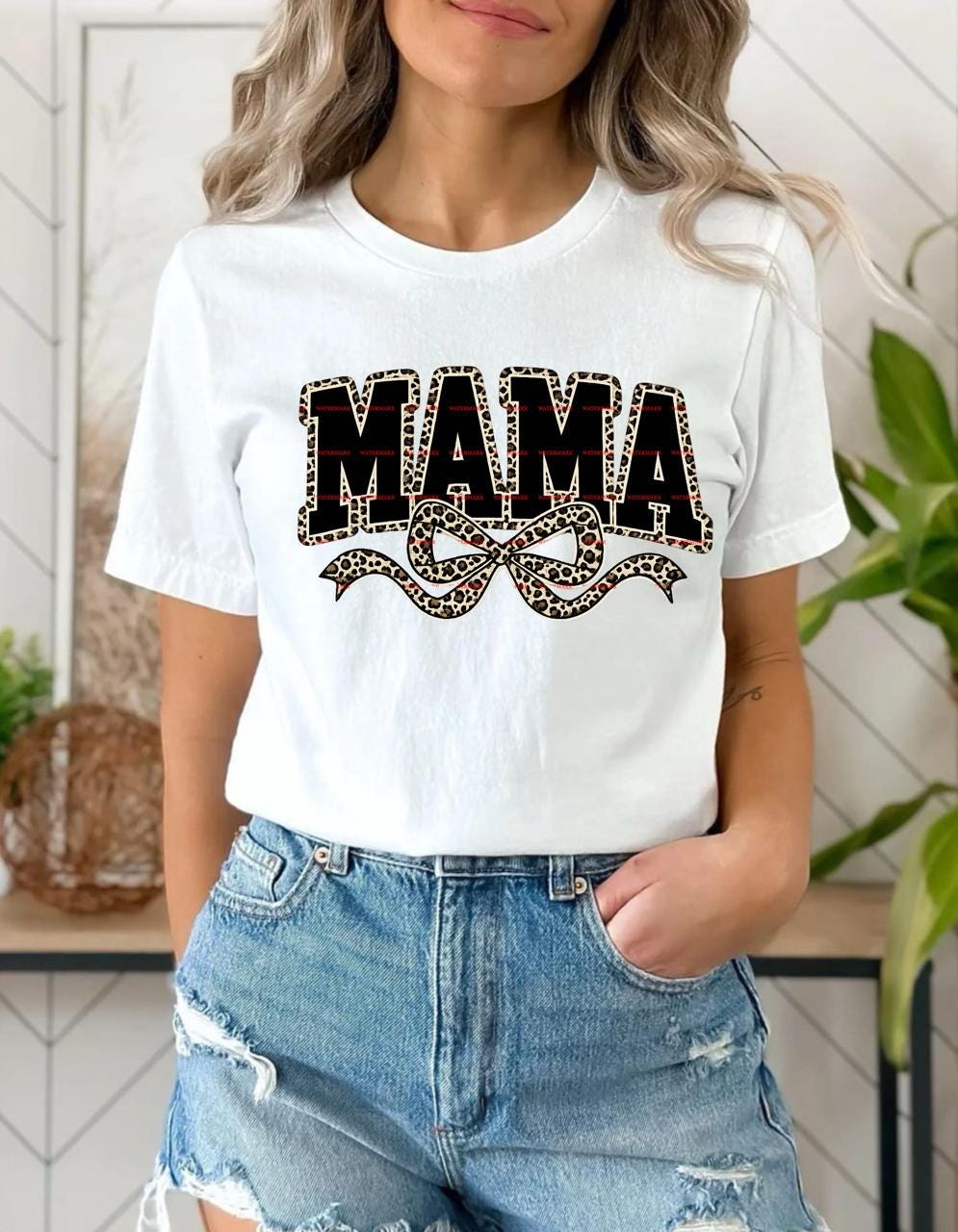 Mama PNG, Leopard Print Mama with Bow Design, Motherhood Typography Art, Trendy Mom Quote Printable, Digital Download, Mom, Mother, Mawmaw