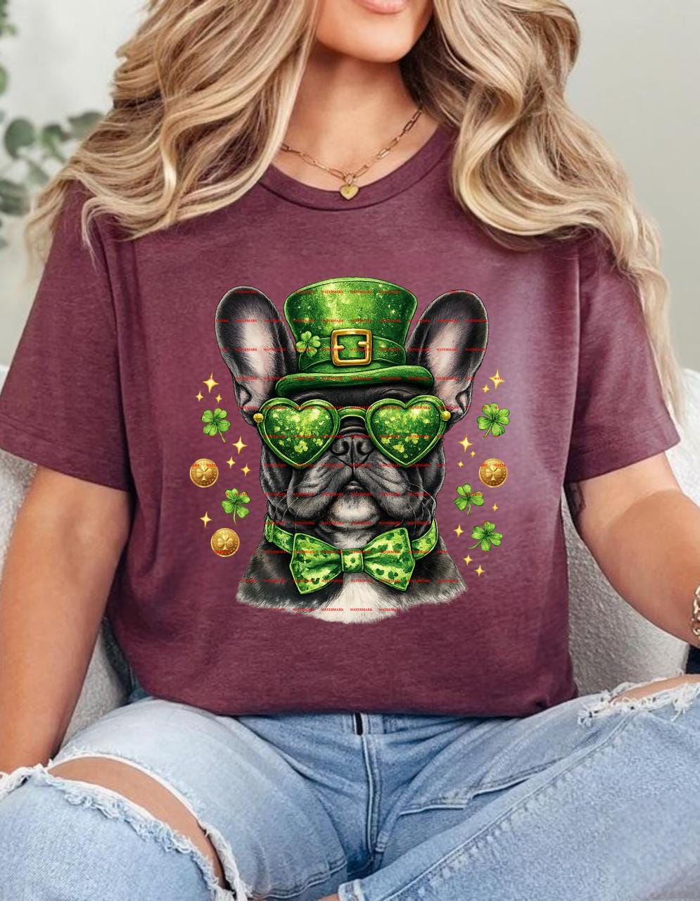 St Patrick Day French Bulldog PNG, Lucky Shamrock Dog Shirt Design, Leprechaun Bulldog Graphic, Funny Irish Dog Sublimation Digital Download