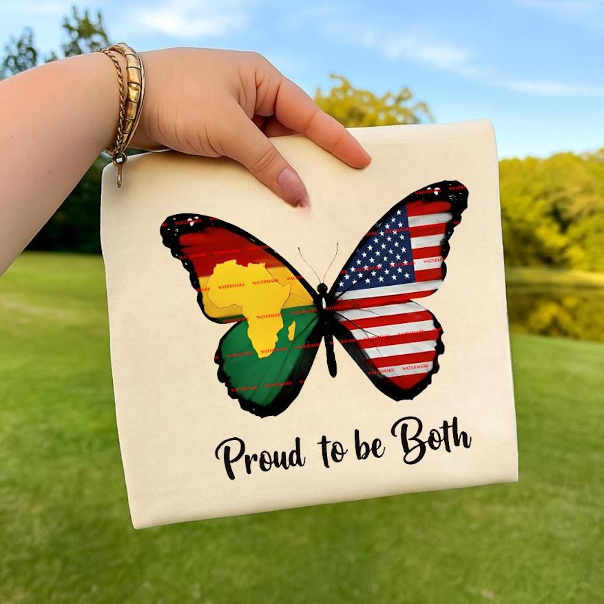 Proud to Be Both PNG Design, Dual Citizenship Butterfly Sublimation File, Multicultural Pride Shirt Graphic, America, Germany, Poland