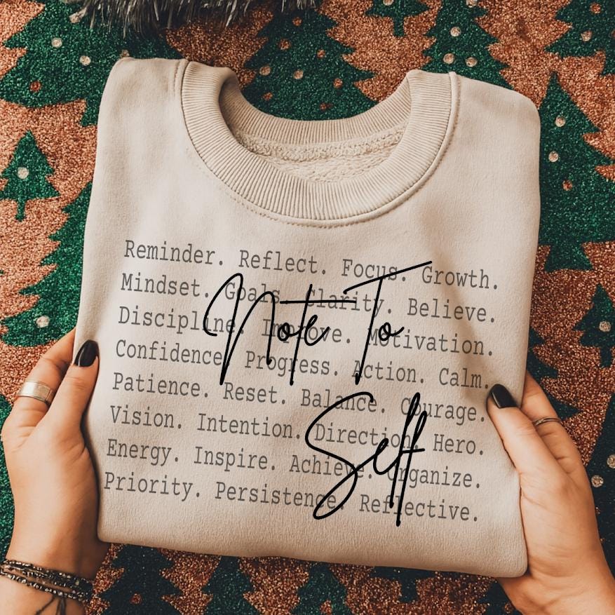 Note To Self PNG Design, Motivational Reminder Sublimation Graphic, Positive Mindset Quote Digital Everyday design