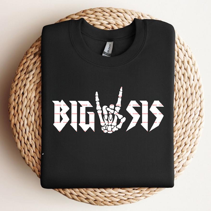 Matching Family Rock Hand Shirts, Dada Mama Big Sis Rock Sign Tee, Skeleton Hand Family Matching T-Shirt Set, Cool Family Outfit