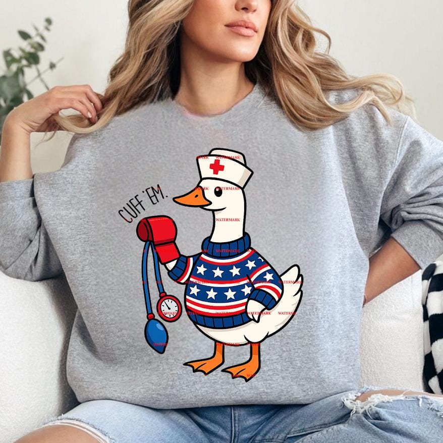 Funny Nurse Goose Shirt Png,RN Nurse Gift, Cute Duck Nurse Design, Healthcare Worker Shirt, Nurse Week Gift Idea