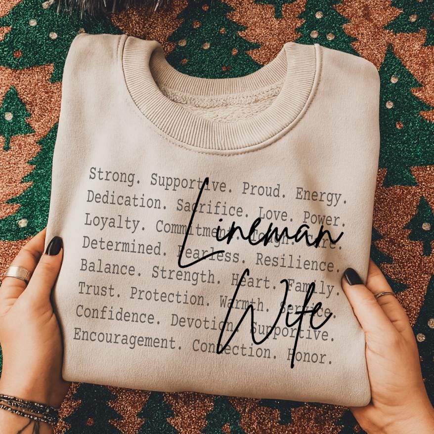 Lineman Wife PNG Design, Proud Electrical Lineman Spouse Sublimation Graphic, Utility Worker Wife Shirt Digital Download File