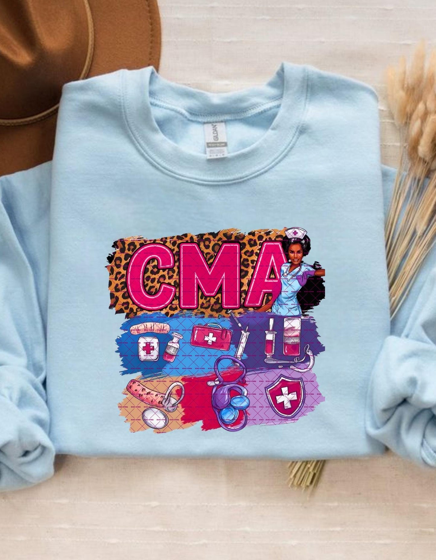 CMA PNG Sublimation Design, Leopard Print Medical Graphic, Healthcare Worker, Nurse Life Digital File, Cna, Certified Medical Assistant PNG