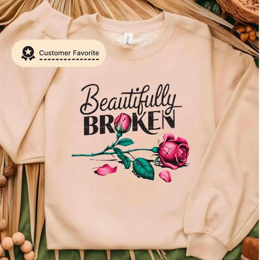 Heartbreak Rose Png, Aesthetic Floral Art Shirt Png, Stickers, New year 2026, Valentine day gift Valentine Broken, Beautifully broken Girl