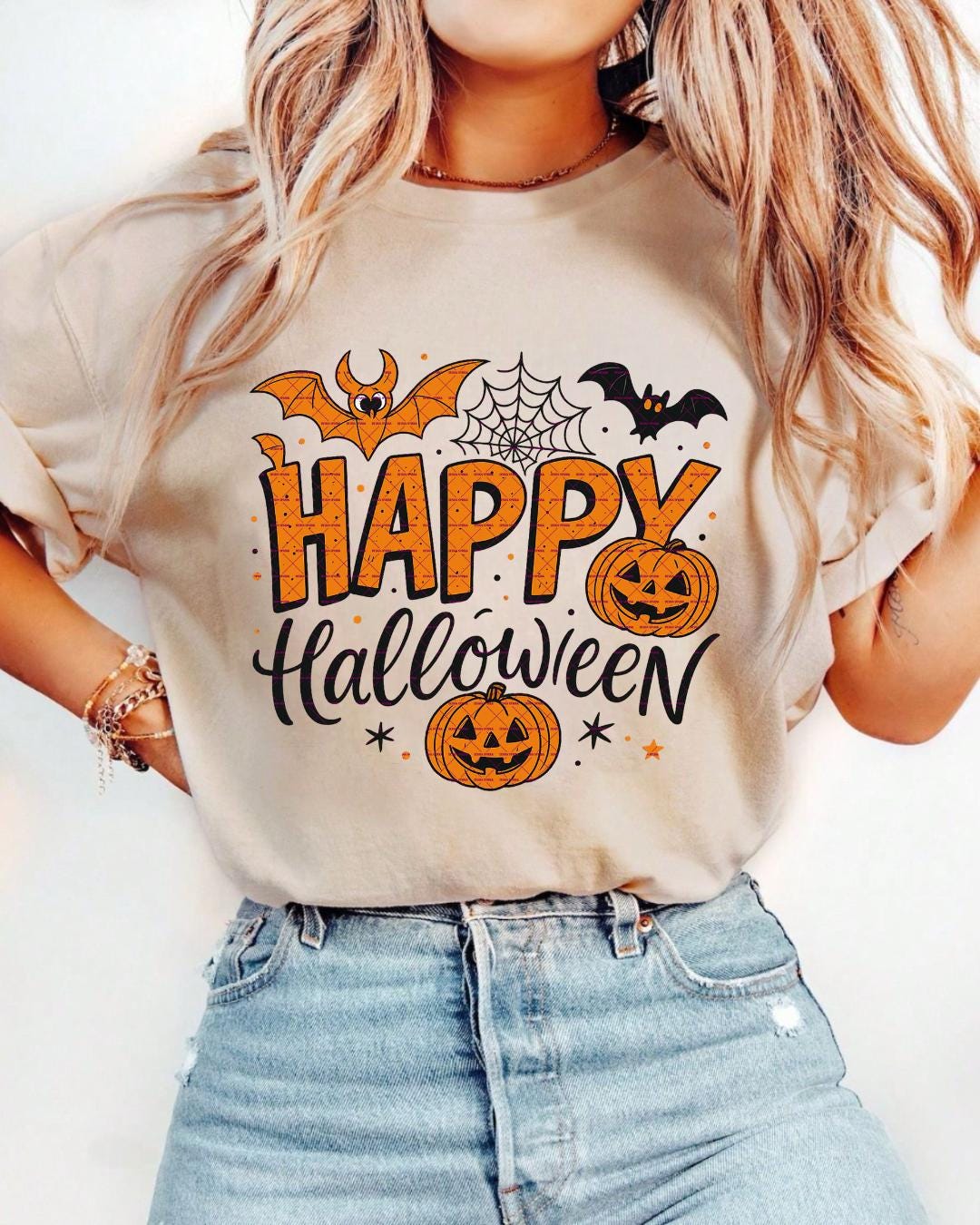 Happy Halloween PNG, Cute Pumpkin Bat Halloween Sublimation Design, Fall Shirt Png, Funny Halloween Shirt PNG, 2025 Halloween sweatshirt Png