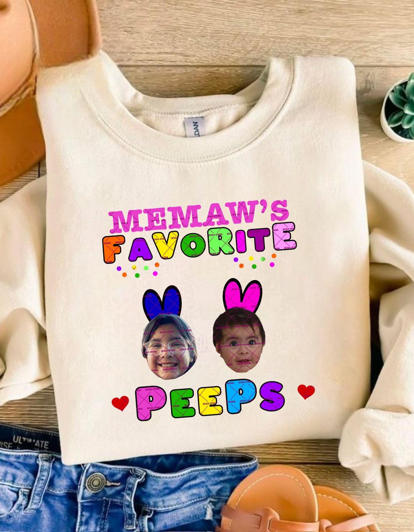 Memaw's Favorite Peeps PNG, Custom Easter Grandkid Shirt Design, Personalized Bunny Photo Sublimation, Easter Grandma Gift, Cute Easter Peep