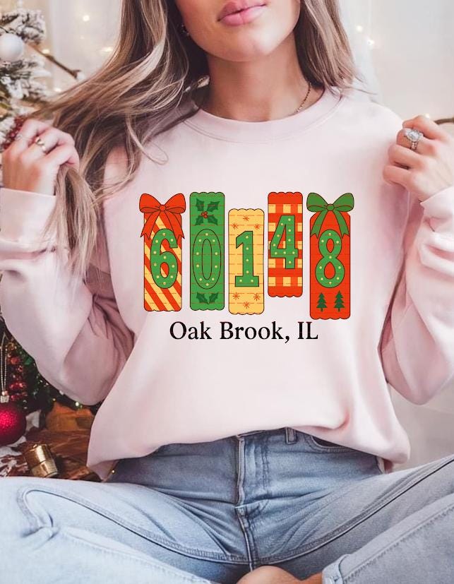 Personalized Christmas Shirt design, Custom Zip Code Town Name, Cute Pastel Christmas Village Shirt, Personalized Holiday Gift, State code