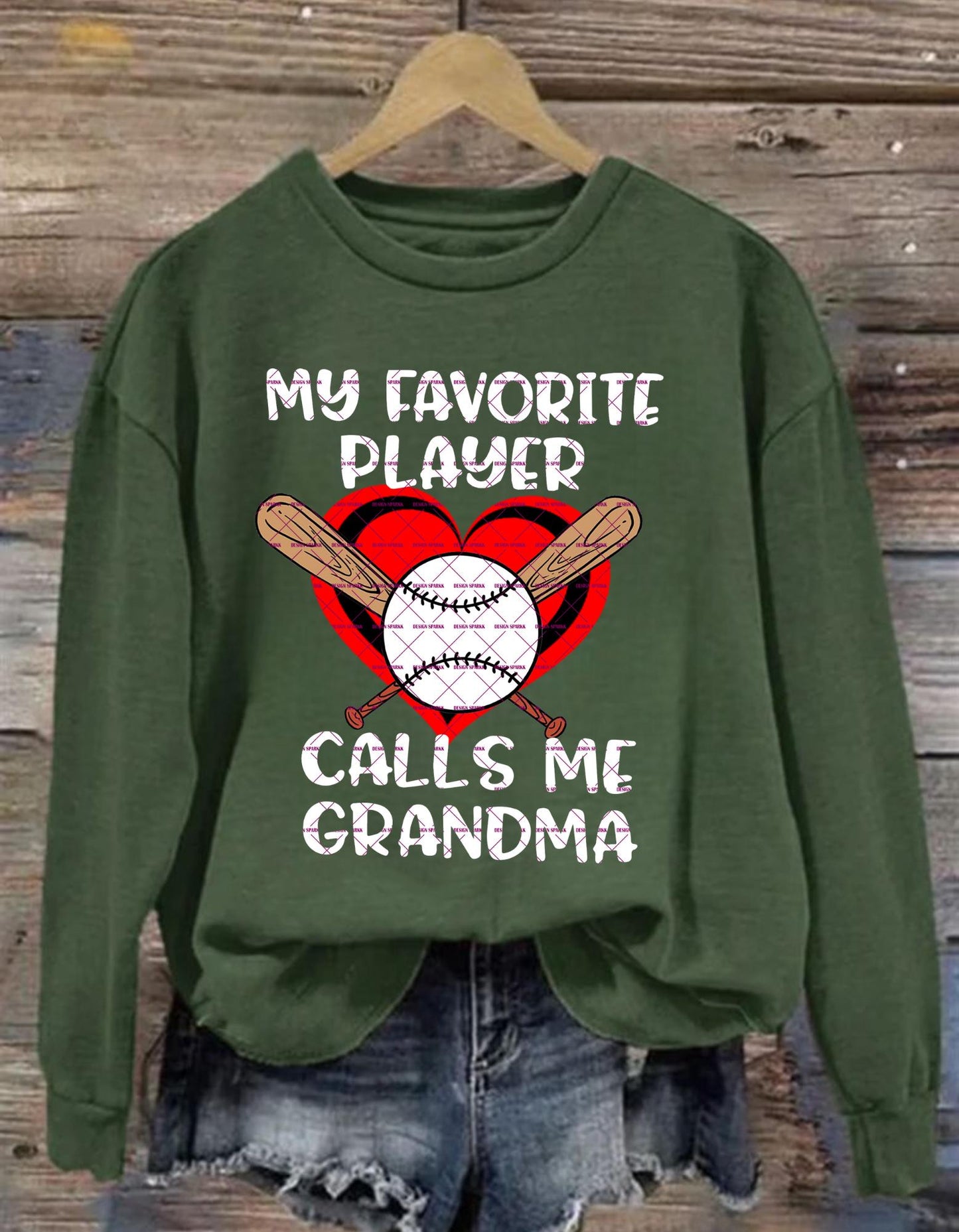 My Favorite Player Calls Me Grandma Baseball,Baseball Heart, Baseball Grandma Cute Game Day Sublimation Design Mothers Day Png Heart Mothers