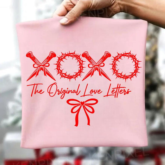 XOXO The Original Love Letters PNG, Christian Valentine Design, Jesus Crown of Thorns Art, Faith Quote Sublimation, Religious PNG, Sublimate