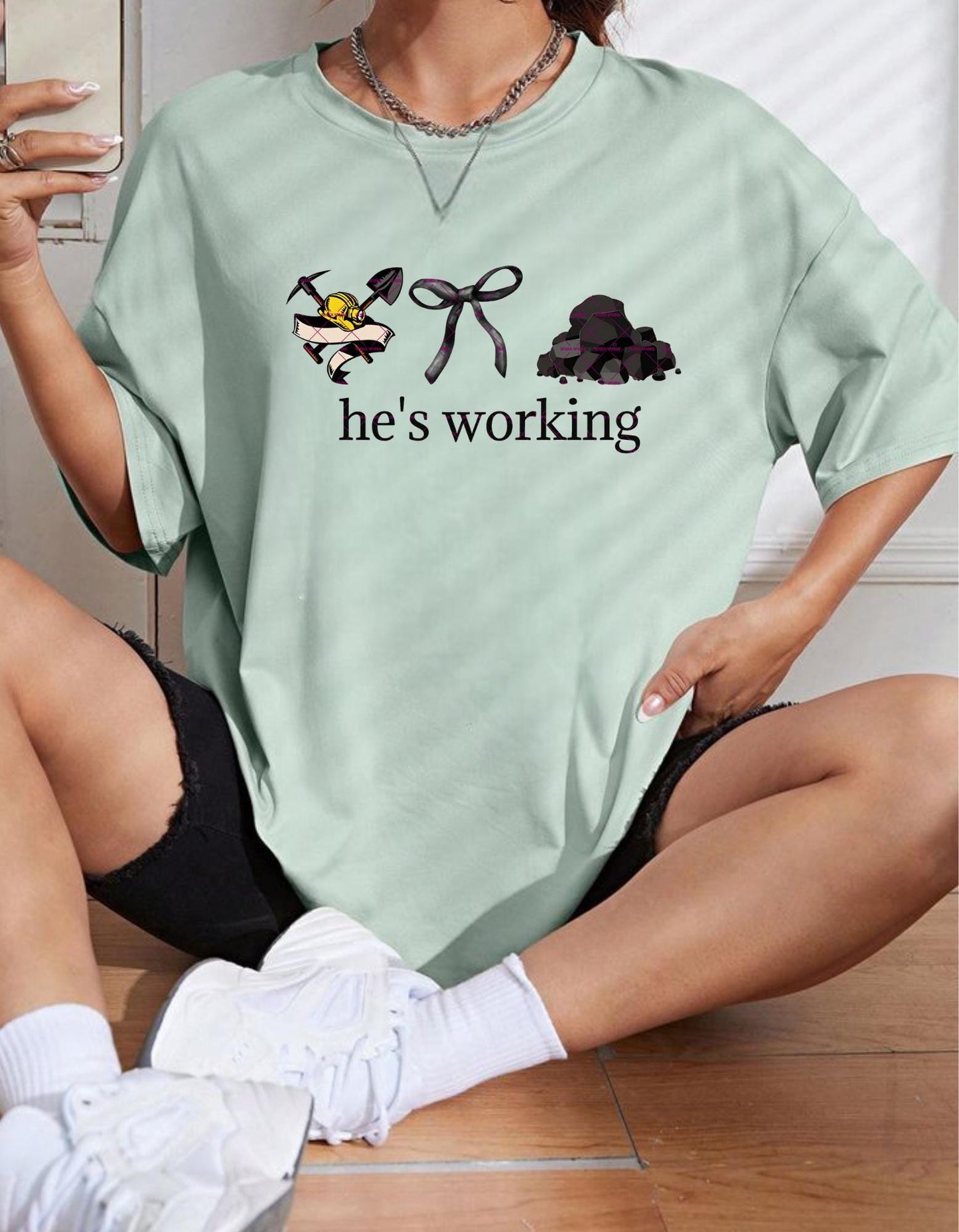 He's working Hard, Bow Png, Husband, Brother Png, Mens Digital Download, Custom order request Father day working Job png, Coal Miner png