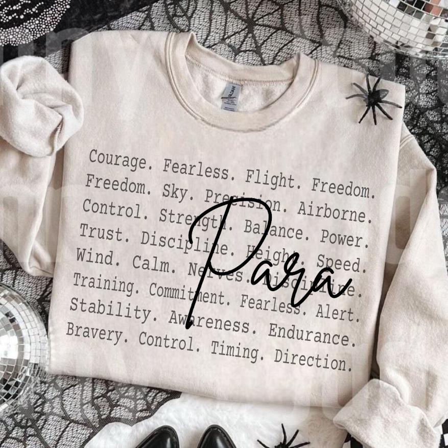 Para Appreciation PNG, Paraprofessional Gift Design, Para Words Text Graphic PNG, School Staff Support Shirt Design, Para tshirt Png