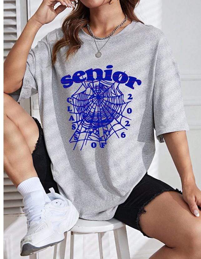 Senior Class of 2026 Shirt design, Retro Spider Web Senior Tee, Graduation Gift for Senior 2026 Png file, Trendy Class of 2026 Graphic Shirt