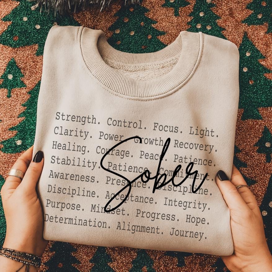 Sober Shirt png design, Recovery Motivation Typography Tee, Sobriety Awareness Text Shirt, Clean Living Minimal Design, Everyday wear png