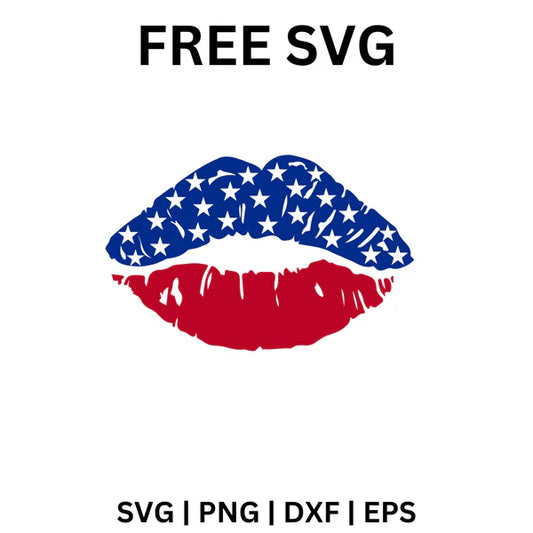 American Flag Lips SVG Free | Bold Patriotic Lip Print Cut File for Cricut & Silhouette