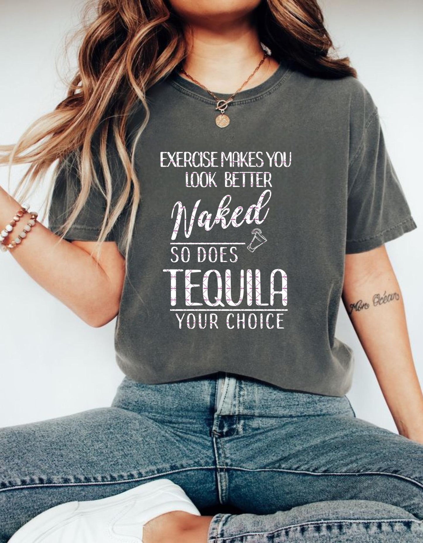 Funny Tequila Png, Fitness Alcohol Quote Shirt, Party Gym Digital Cricut Cutting File, Summers png, Exercise Makes You Look Better Naked PNG