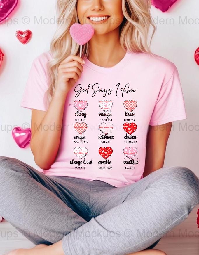 God Says I Am, Girls shirt design, God Say Shirt Png, Girls Bible Verse Shirt, Girls Christian Shirt, Religious Png, Scripture Inspirational