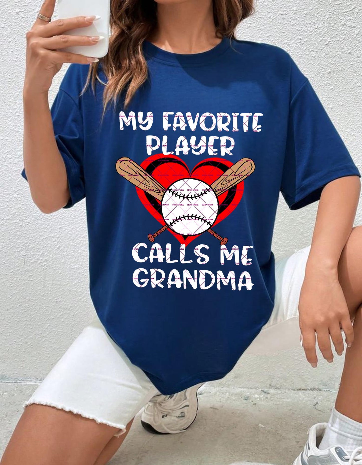 My Favorite Player Calls Me Grandma Baseball,Baseball Heart, Baseball Grandma Cute Game Day Sublimation Design Mothers Day Png Heart Mothers