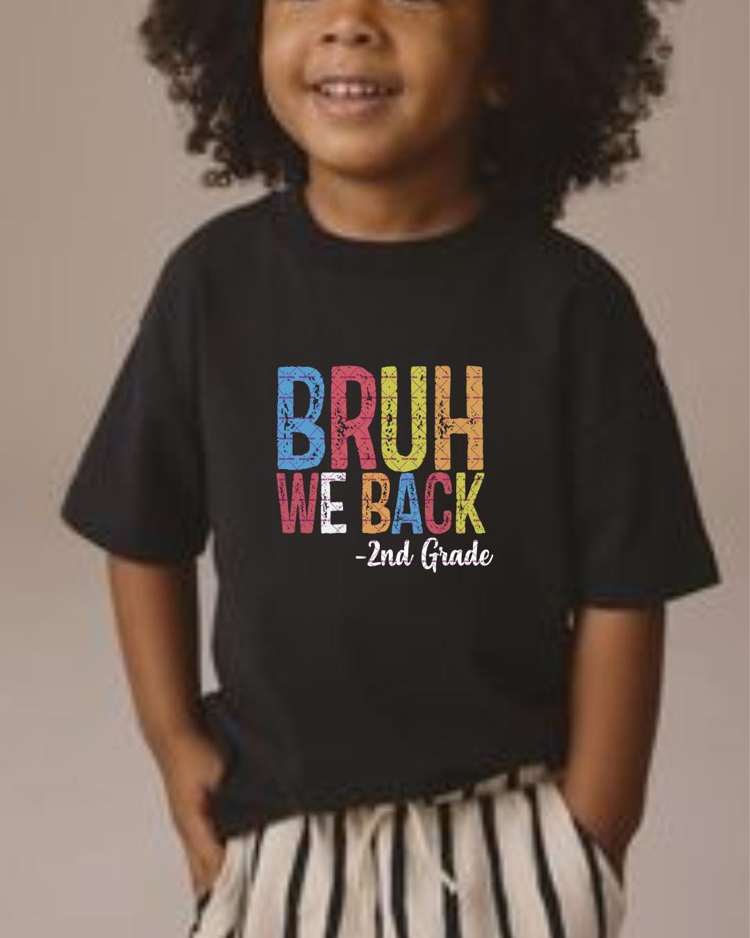 Bruh We Back 2nd Grade Shirt design Funny Back to School Shirt Png for Boys Girls Kids, First Day Student Tee Toddler Second Grade Youth png