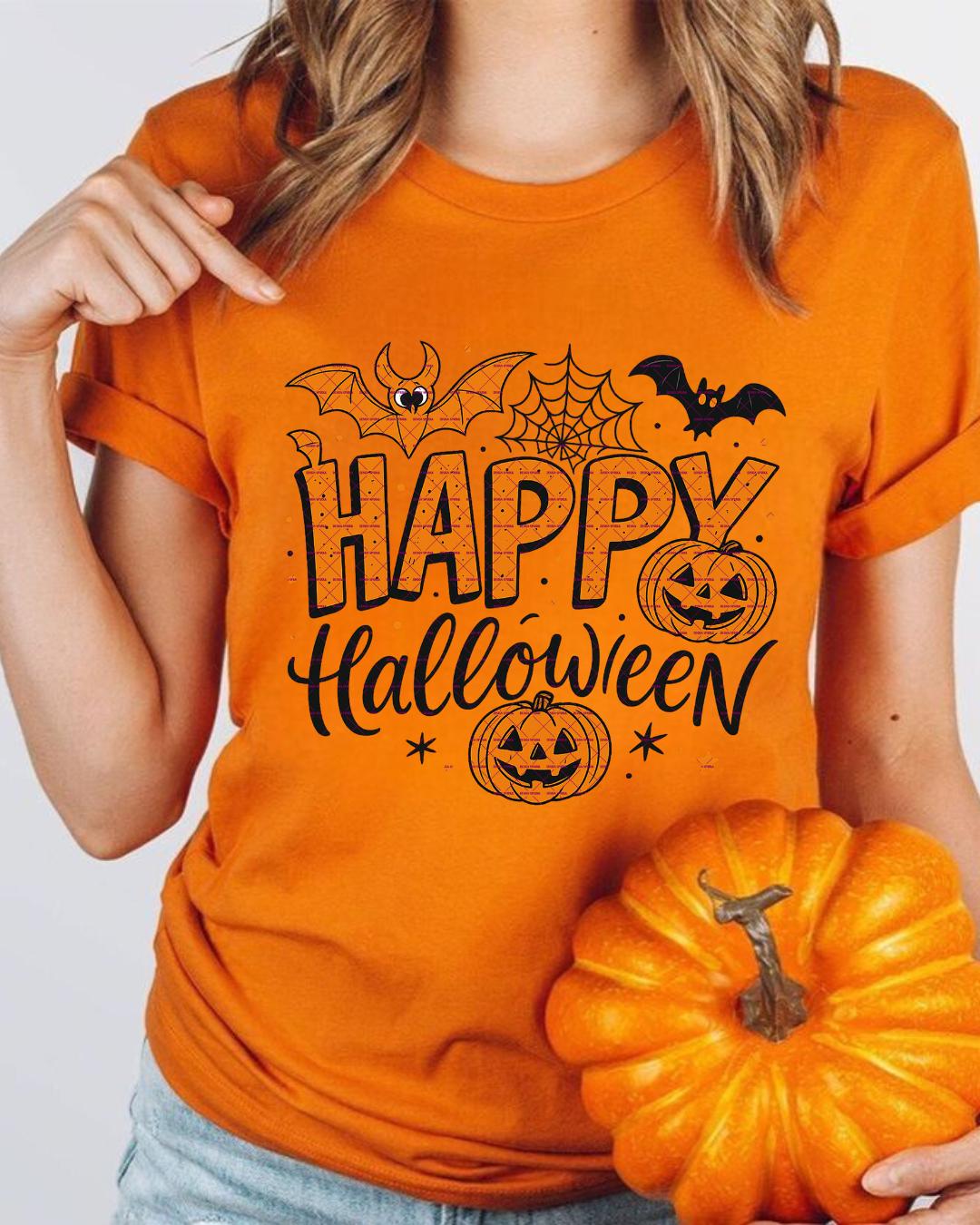 Happy Halloween PNG, Cute Pumpkin Bat Halloween Sublimation Design, Fall Shirt Png, Funny Halloween Shirt PNG, 2025 Halloween sweatshirt Png