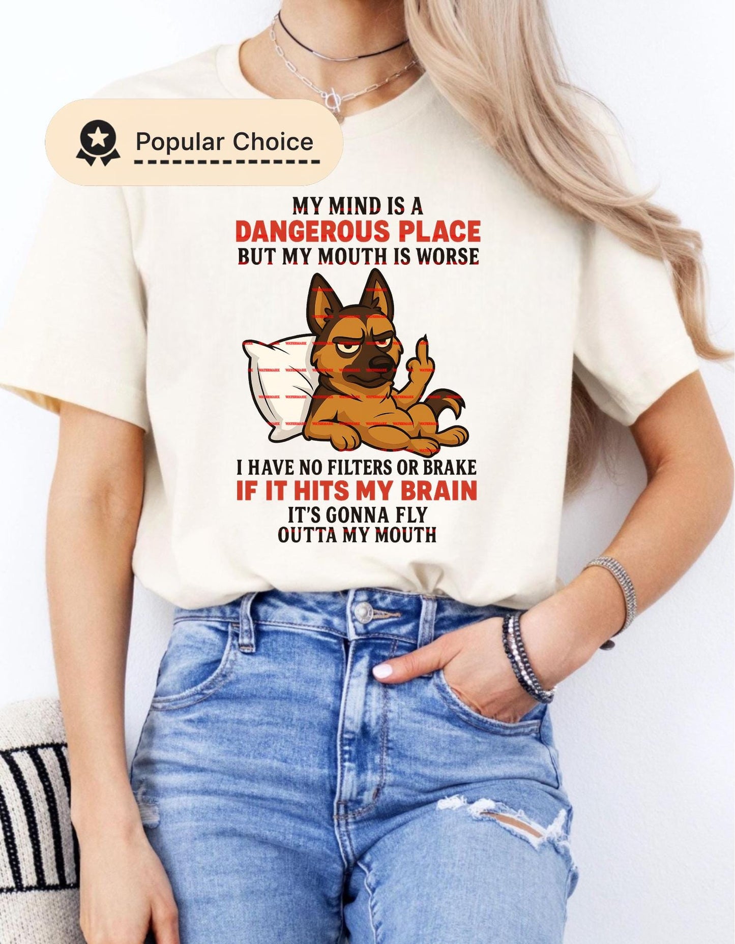 Funny Dog PNG, No Filter Mouth Quote Shirt Design, Attitude Dog Sublimation, My Mind Is Dangerous Place Png, Sarcastic Dog Clipart, Dog girl