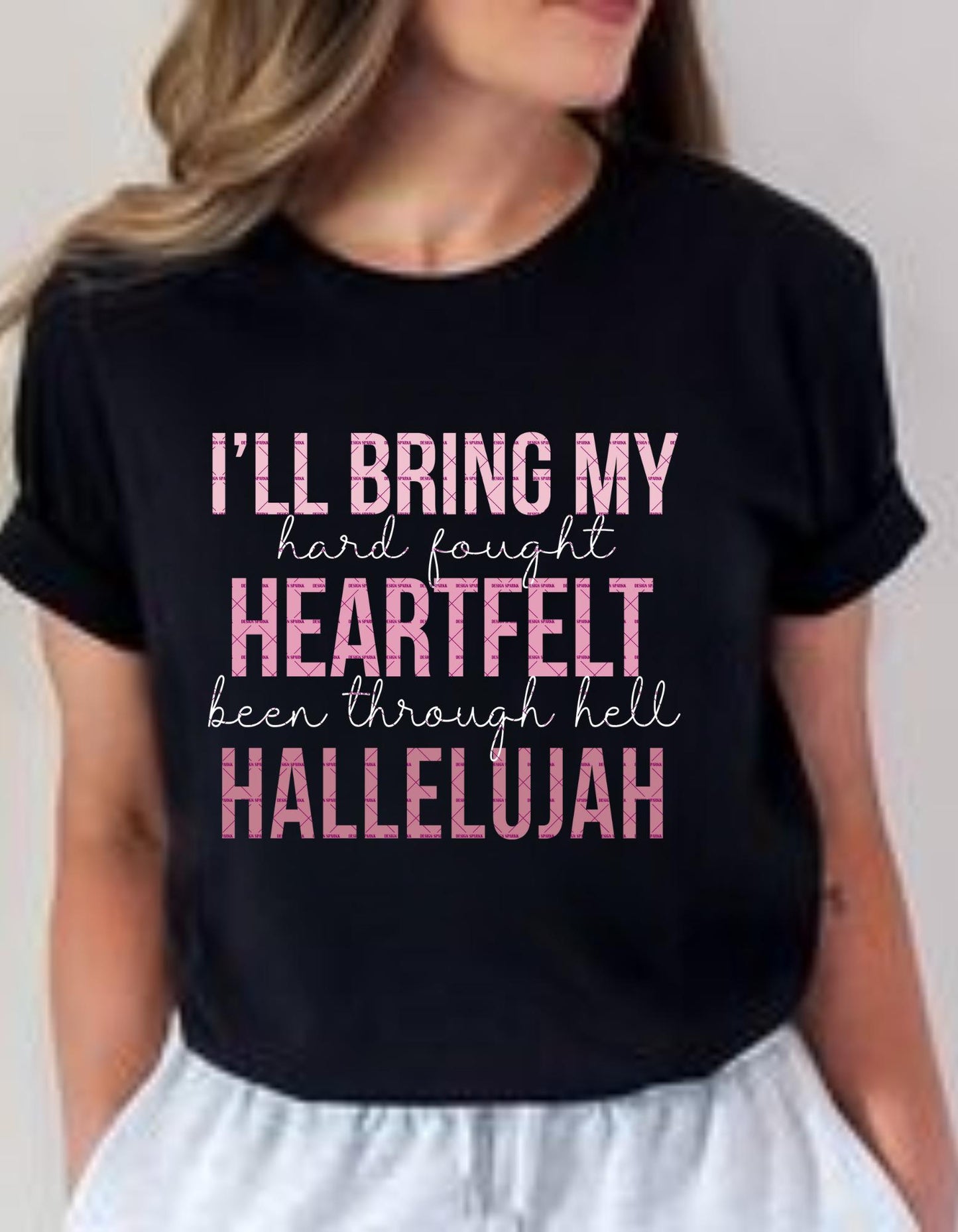 Hard Fought Hallelujah PNG, Jesus faith worship design, digital download, Faith Png, Girls shirt sweatshirt Png, Christian Sublimate Design